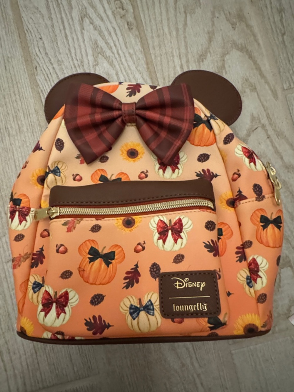 Loungefly Pumpkin Patch Mini Backpack in Orange, Brown and Cream